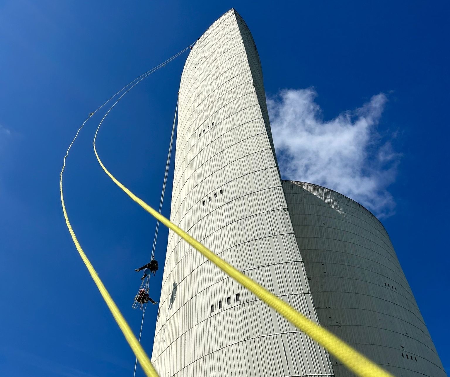 Les cordistes du centre de formation de Jarnias Sud, à Portes-les-Valence. © Benjamin Mouradian